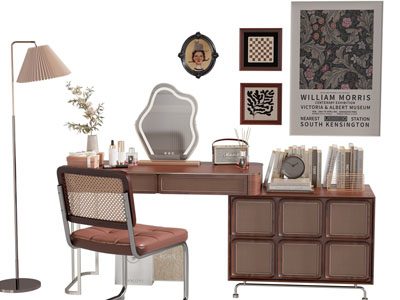 中古风化妆 梳妆台3d模型 中古风化妆 梳妆台