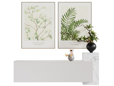 北欧植物装饰挂画3d模型 北欧植物装饰挂画