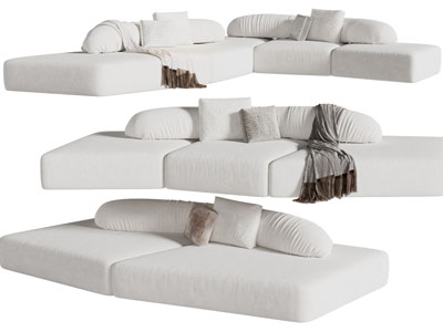 现代转角多人沙发