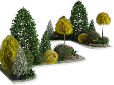 现代花坛 树木灌木景观园艺小品