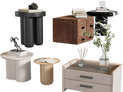 现代边几角几 床头柜