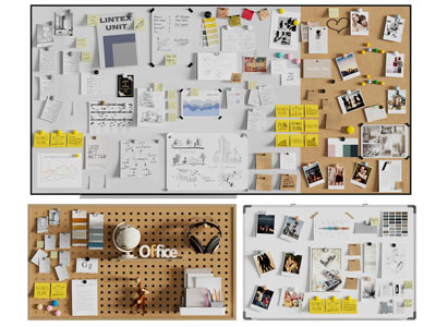 现代便签背景墙 墙饰