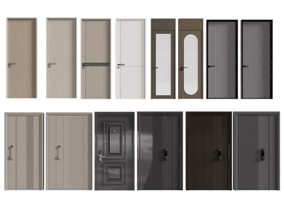 现代单扇 子母入户平开门