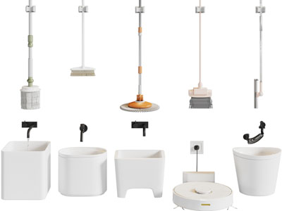 现代拖把池 扫地机 拖把