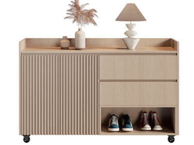 现代实木玄关鞋柜