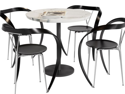 现代休闲桌椅组合3d模型 现代休闲桌椅组合