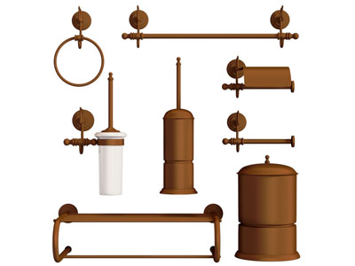 现代铜制拉手 毛巾架 垃圾桶浴室小件
