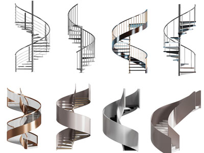 现代旋转楼梯3d模型 现代旋转楼梯