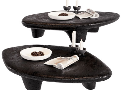 侘寂风异形茶几3d模型 侘寂风异形茶几