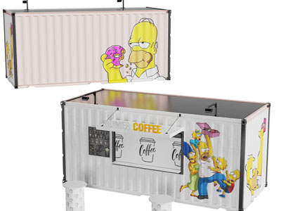 现代咖啡店广告灯箱3d模型 现代咖啡店广告灯箱