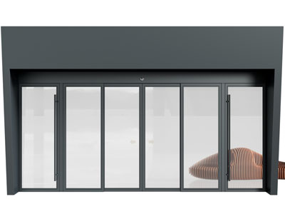 现代黑色办公大门 推拉门