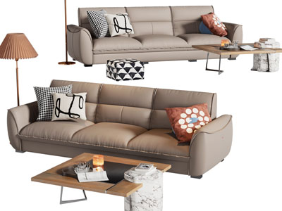 现代多人沙发 茶几组合