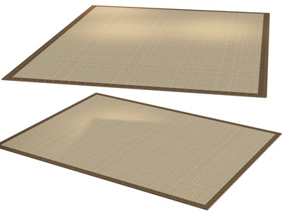 现代长方形编制草席子 地毯3d模型 现代长方形编制草席子 地毯