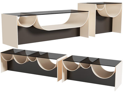 现代茶几3d模型 现代茶几