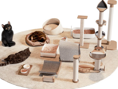 现代猫爬架 猫窝 猫粮 生活用品