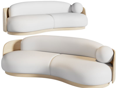 现代弧形多人沙发