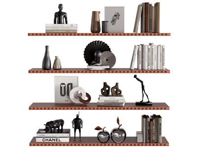 现代书本 装饰品摆件组合