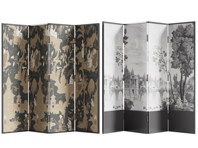 现代风景图案的屏风