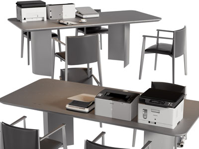 现代打印机 复印机办公电器3d模型 现代打印机 复印机办公电器