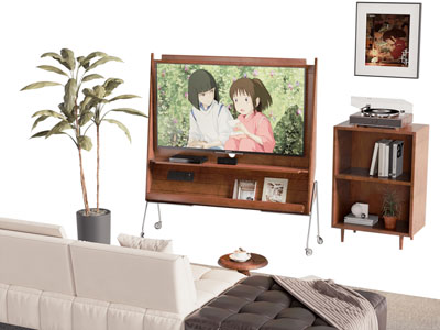 现代复古实木电视架 边柜3d模型 现代复古实木电视架 边柜