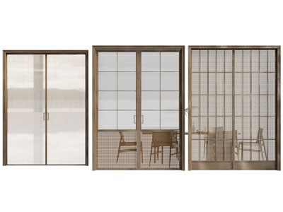 侘寂风玻璃推拉门