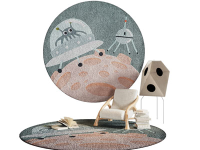 现代圆形儿童地毯3d模型 现代圆形儿童地毯