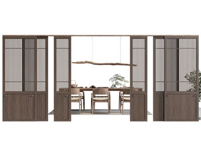 新中式实木推拉门