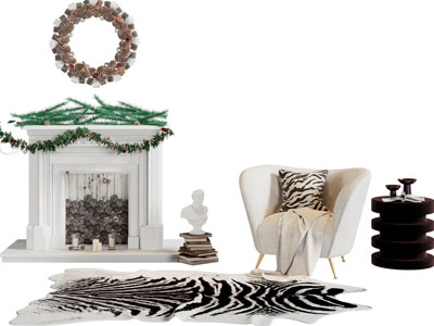 北欧壁炉火炉 休闲椅子 边几