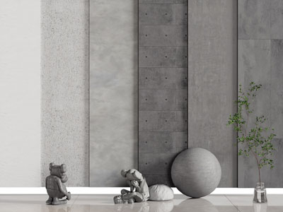 现代微水泥 混凝土 肌理漆 真石漆背景墙 护墙板