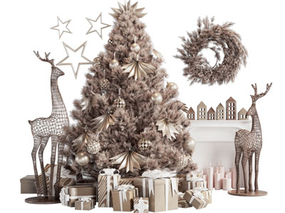 现代圣诞节美陈 摆件组合