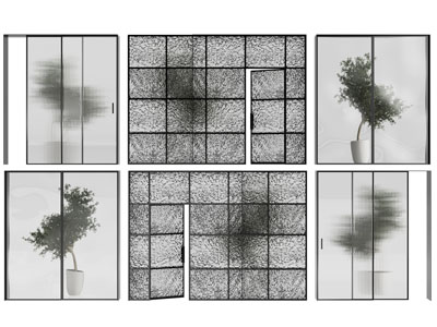 现代玻璃推拉门