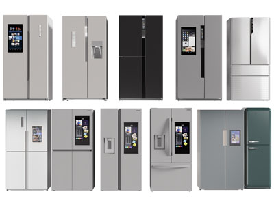 现代双开门电冰箱3d模型 现代双开门电冰箱