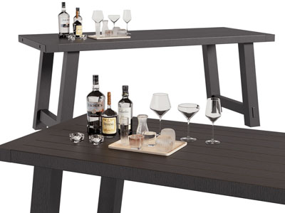 现代酒瓶酒杯3d模型 现代酒瓶酒杯