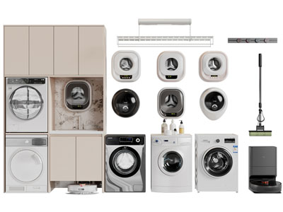 现代洗衣机 壁挂式洗衣机 扫地机3d模型 现代洗衣机 壁挂式洗衣机 扫地机