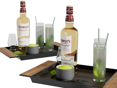 现代托盘酒瓶酒杯 茶具杯子