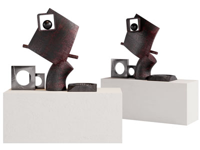 现代抽象艺术雕塑摆件组合3d模型 现代抽象艺术雕塑摆件组合