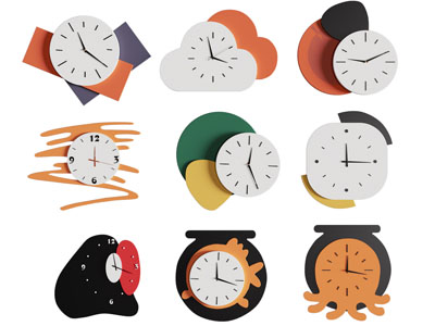 现代卡通水果造的钟表 墙饰3d模型 现代卡通水果造的钟表 墙饰