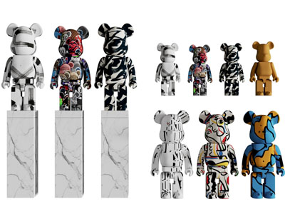 现代暴力熊雕塑雕刻摆件组合