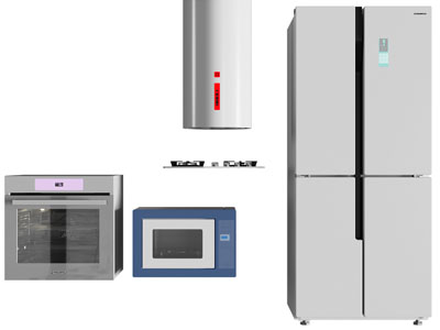 现代冰箱 烤箱 抽油烟机 厨房电器3d模型 现代冰箱 烤箱 抽油烟机 厨房电器