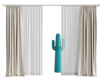 现代窗帘窗纱3d模型 现代窗帘窗纱