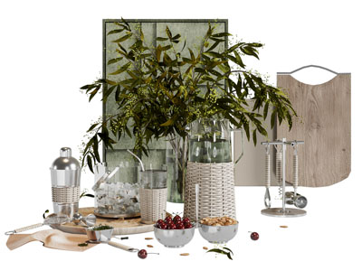 现代花瓶花卉 装饰画 厨具摆件组合