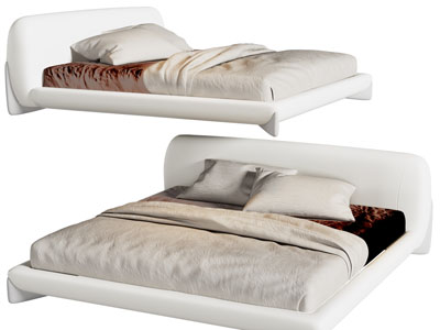 现代布艺双人床