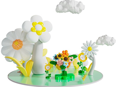 现代卡通植物花朵美陈 户外装置