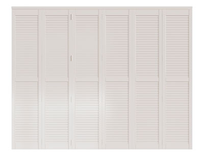 简欧白色百叶柜门的衣柜3d模型 简欧白色百叶柜门的衣柜