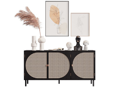 现代玄关柜 边柜 摆件组合