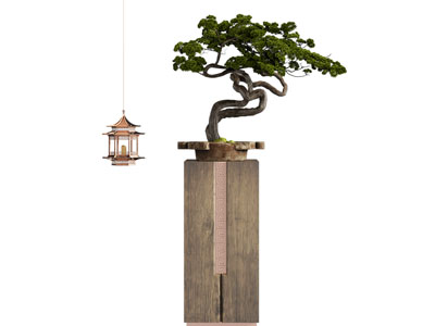 新中式松树盆景盆栽 吊灯