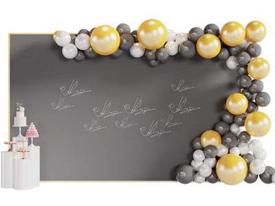 现代气球 黑板美陈 演绎舞台