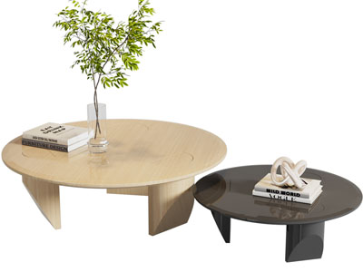 现代圆形茶几3d模型 现代圆形茶几