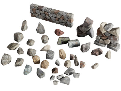 现代石头 岩石 石墙