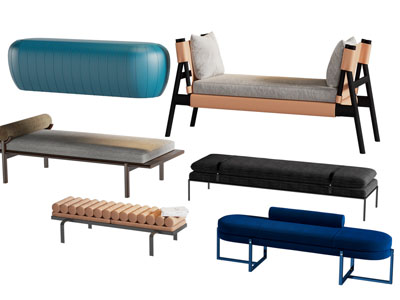 现代长方形沙发凳子